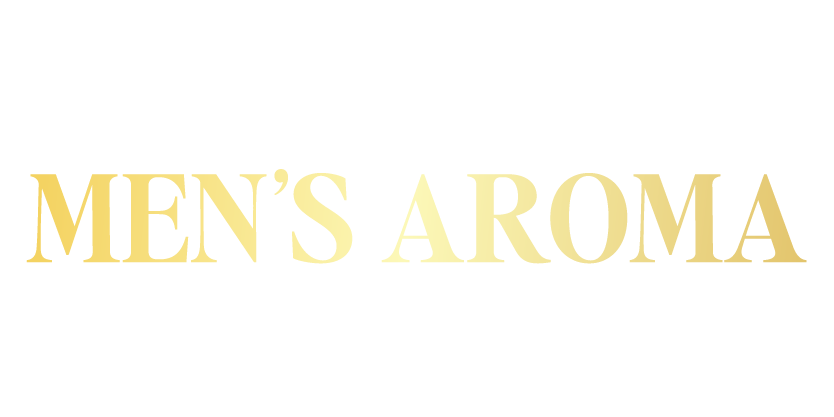 men's aroma logo text golden